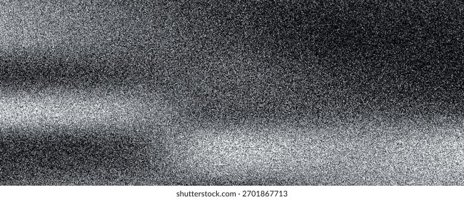 Fondo abstracto de la onda blanca de plata gris oscuro negro para el diseño. Onda ligera, línea ondulada. Gradiente de Ombre. Ruido áspero grano grungy metal cepillado efecto metálico. eps10