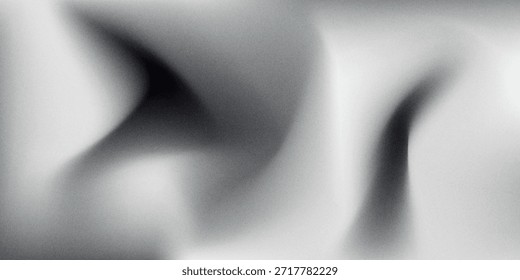 Fondo abstracto de la onda blanca de plata gris oscuro negro para el diseño. Onda ligera, línea ondulada. Gradiente de Ombre. Ruido áspero grano grungy metal cepillado efecto metálico. eps10