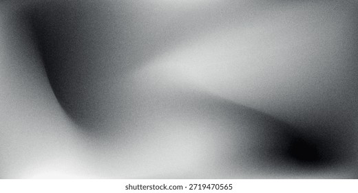 Fondo abstracto de la onda blanca de plata gris oscuro negro para el diseño. Onda ligera, línea ondulada. Gradiente de Ombre. Ruido áspero grano grungy metal cepillado efecto metálico. eps10