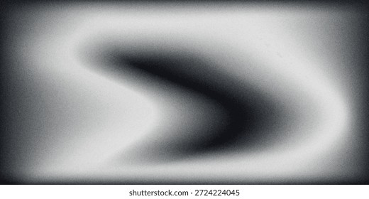 Fondo abstracto de la onda blanca de plata gris oscuro negro para el diseño. Onda ligera, línea ondulada. Gradiente de Ombre. Ruido áspero grano grungy metal cepillado efecto metálico. eps10