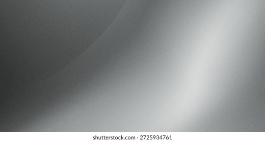 Schwarz dunkelgrau silberweiß Welle abstrakten Hintergrund für Design. Leichte Welle, wellenförmige Linie. Ombre Farbverlauf. Rauschen grob grungy Korn gebürstet Metall Metalleffekt