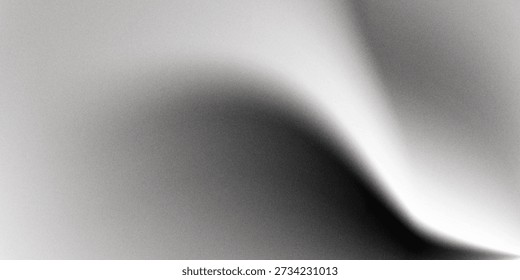 Fondo abstracto de la onda blanca de plata gris oscuro negro para el diseño. Onda ligera, línea ondulada. Gradiente de Ombre. Ruido áspero grano grungy cepillado metal efecto metálico.eps10