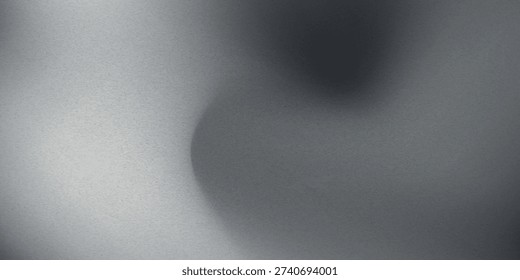 Black dark gray silver white wave abstract background for design. Light wave, wavy line. Ombre gradient. Noise rough grungy grain brushed metal metallic effect.eps10