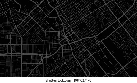 Black and dark grey San Jose city area vector background map, streets and water cartography illustration. Widescreen proportion, digital flat design streetmap.