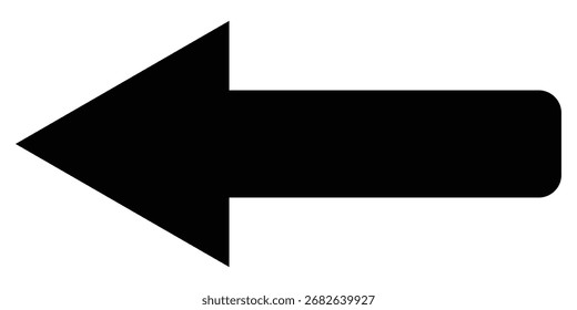 Negro oscuro aislado Vector gráfico largo solo icono sobre fondo blanco. Icono de Vector aislado con cabeza de flecha en la página blanca. Apuntando al icono de una sola flecha. Iconos vectoriales digitales direccionales. 