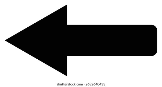 Negro oscuro aislado Vector gráfico largo solo icono sobre fondo blanco. Icono de Vector aislado con cabeza de flecha en la página blanca. Apuntando al icono de una sola flecha. EPS 10. 