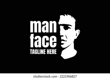 Black Dark Male Man Head Face Silhouette Logo