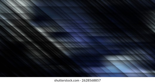 Black dark navy blue silver abstract pattern background. Geometric shape. Line triangle angle fold polygon diamond 3D simple abstract modern
