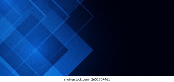 Black dark navy blue silver abstract pattern background. Geometric shape. Line triangle angle fold polygon diamond 3D. Color gradient ombre. Rough grain noise