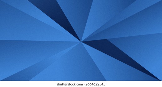 Black dark navy blue silver abstract pattern background. Geometric shape. Line triangle angle fold polygon diamond 3D. Color gradient ombre. Rough grain noise. Light shadow. Matte shimmer. Minimum.