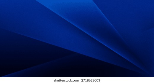 Black dark navy blue silver abstract pattern background. Geometric shape. Line triangle angle fold polygon diamond 3D. Color gradient ombre. Rough grain noise. Light shadow. Matte shimmer. Minimum.