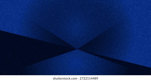 Black dark navy blue silver abstract pattern background. Geometric shape. Line triangle angle fold polygon diamond 3D. Color gradient ombre. Rough grain noise 