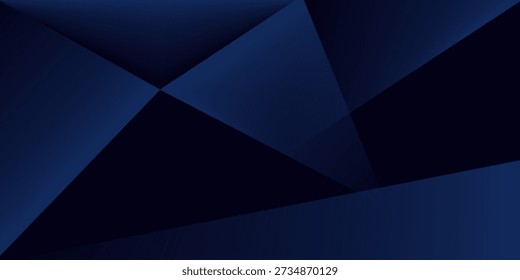 Schwarz dunkel navy blau silber abstraktes Muster Hintergrund. Geometrische Form. Linie Dreieck Winkel Falte Polygon Diamant 3D. Farbverlauf ombre. Raues Kornrauschen. Heller Schatten. 