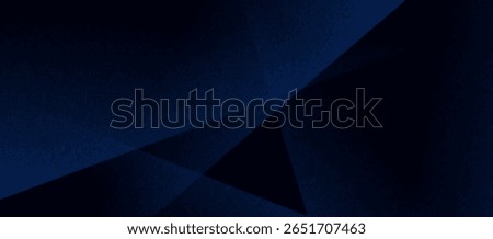 Black dark navy blue silver abstract pattern background. Geometric shape. Line triangle angle fold polygon diamond 3D. Color gradient ombre. Rough grain noise