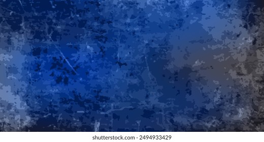 Black dark navy blue texture background for design. Toned rough concrete surface. A painted old building wall with cracks. Close-up. Distressed, broken, crushed, collapsed, destruction.
