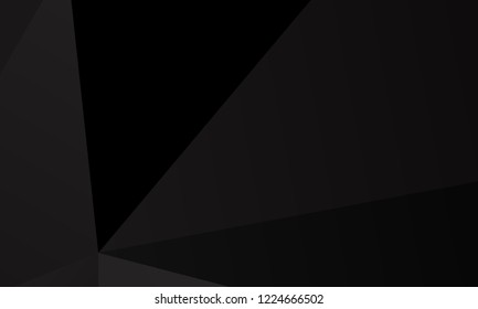 Black, dark polygon background. Vector illustration for layouts for black Friday sales. Pattern with triangles of different scale. Elegant backdrop