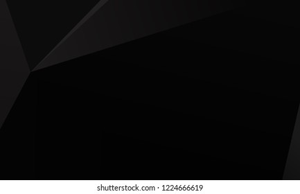Black, dark polygon background. Vector illustration for layouts for black Friday sales. Pattern with triangles of different scale. Elegant backdrop