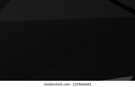 Black, dark polygon background. Vector illustration for layouts for black Friday sales. Pattern with triangles of different scale. Elegant backdrop