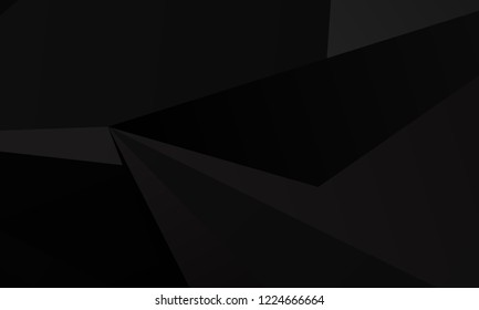 Black, dark polygon background. Vector illustration for layouts for black Friday sales. Pattern with triangles of different scale. Elegant backdrop