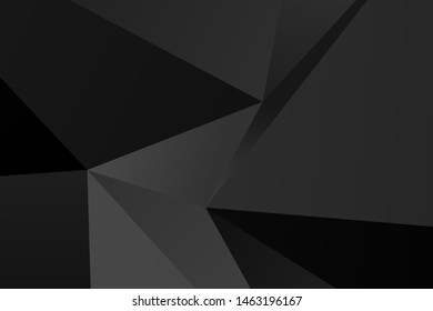 Black, dark polygon background. Vector illustration for layouts for black Friday sales. Pattern with triangles of different scale. Elegant backdrop