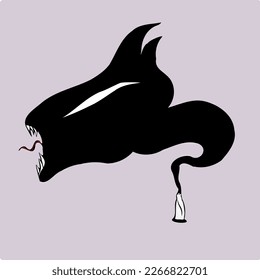 Black dark spirit from glass bottle