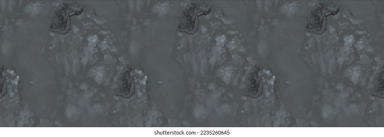 Black Dark Wall. Fluid Vector Pattern. Black Seamless Background. Grey Marble Watercolor. Luxury Alcohol Ink Background. Dirty Water Color Marble Stone. Grey Light Pattern. Modern Abstract Painting.
