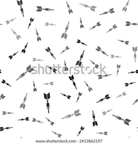 Black Dart arrow icon isolated seamless pattern on white background.  Vector Illustration