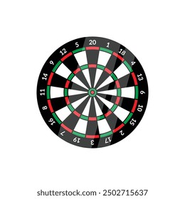 Dartboard Negro Simple Ilustración vectorial