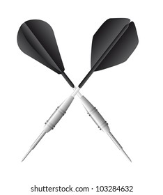 black darts isolated over white background. vector illustration