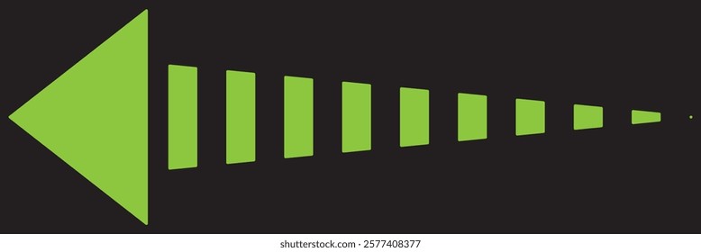 Black Dashed arrow icon. Arrowhead showing right shift and direction. Rightward arrow. Navigation pointer, indicator sign. Next Silhouette symbol. Negative space. Vector isolated illustration. Eps 10.