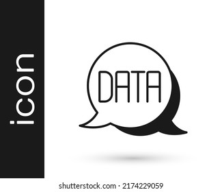 Black Data analysis icon isolated on white background. Business data analysis process, statistics. Charts and diagrams.  Vector