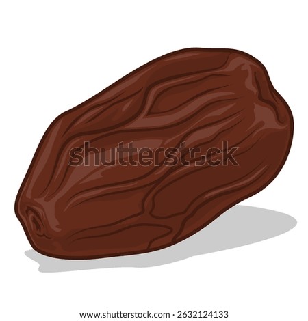 Black Date Palm Fruit: A Stylized, Minimalist 2D Vector Graphic Illustration EPS file Flat Design, and Exotic Isolated on a White Background