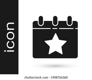 Black Day calendar with date July 4 icon isolated on white background. USA Independence Day. 4th of July.  Vector