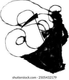 Black dead woman silhouette artistic