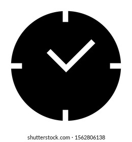 Black Deadline Time Clock Icon Symbol