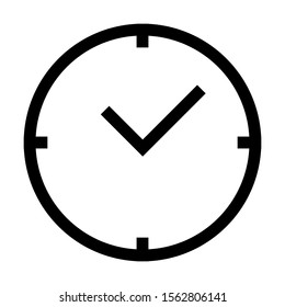 Black Deadline Time Clock Icon Symbol