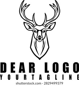Black dear illutration logo editable