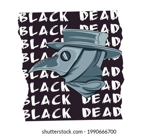 black death pandemic head helmet logo or icon design
