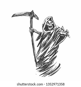 Black death with scythe for halloween 