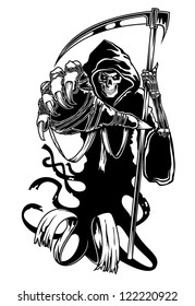 Black death with scythe for halloween or horror concept. Jpeg version also available in gallery