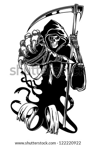 Black death with scythe for halloween or horror concept. Jpeg version also available in gallery
