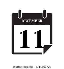 Black December Eleventh Date Graphic