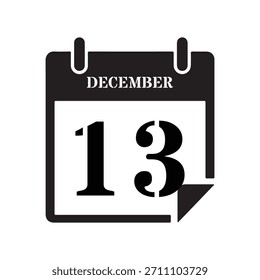 Black December Thirteenth Date Graphic