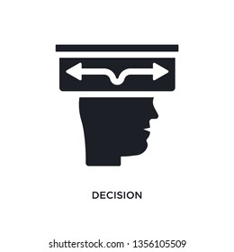 black decision isolated vector icon. simple element illustration from startup concept vector icons. decision editable logo symbol design on white background. can be use for web and mobile