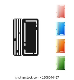 Black Deck of playing cards icon isolated on white background. Casino gambling. Set icons colorful. Vector Illustration
