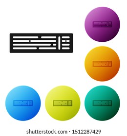 Black Deck of playing cards icon isolated on white background. Casino gambling. Set icons colorful circle buttons. Vector Illustration