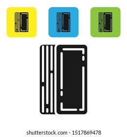 Black Deck of playing cards icon isolated on white background. Casino gambling. Set icons colorful square buttons. Vector Illustration