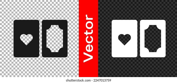 Black Deck of playing cards icon isolated on transparent background. Casino gambling.  Vector