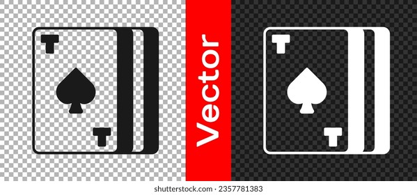 Icono de juego de cartas negro aislado en fondo transparente. Juego de casino.  Vector