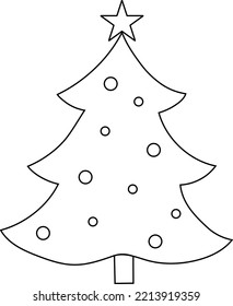 Árbol de Navidad decorado de negro. Vector. Ilustración vectorial.